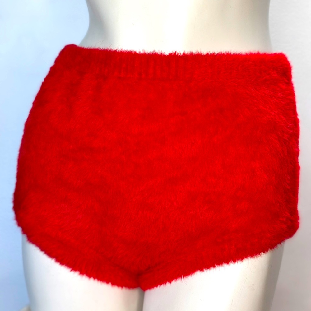 For Love & Lemons x VS Fiona Fuzzy Cocquette Girl Cozy Festival Short Red Sz M